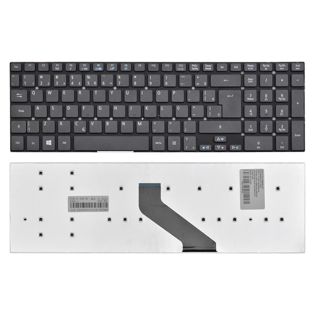 Teclado para Notebook Acer Aspire E1-510-2606 | Preto ABNT2 – UK Style Teclado para Notebook Acer Aspire E1-510-2606 | Preto ABNT2 – UK Style