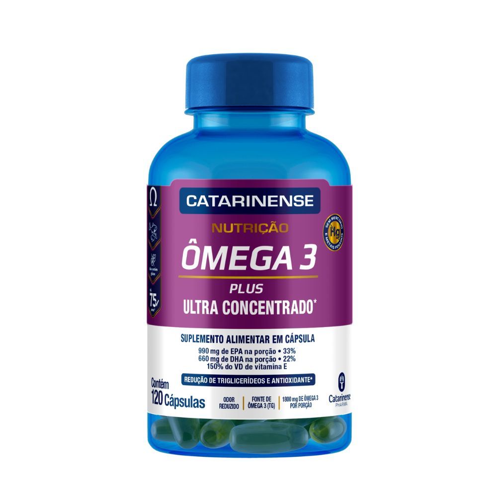 Ômega 3 Catarinense Nutrição Plus Ultra Concentrado 120 Cápsulas Ômega 3 Catarinense Nutrição Plus Ultra Concentrado 120 Cápsulas