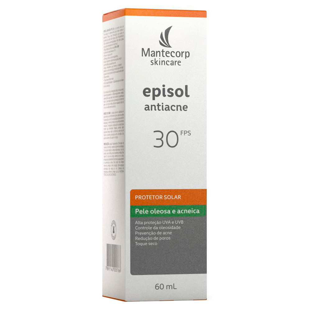 Protetor Solar Episol Antiacne FPS 30 60ml Protetor Solar Episol Antiacne FPS 30 60ml