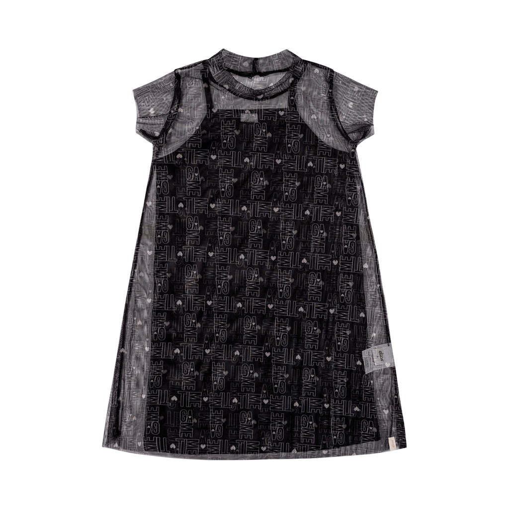 Vestido Infantil Menina Manga Curta Tule Elian Preto Vestido Infantil Menina Manga Curta Tule Elian Preto