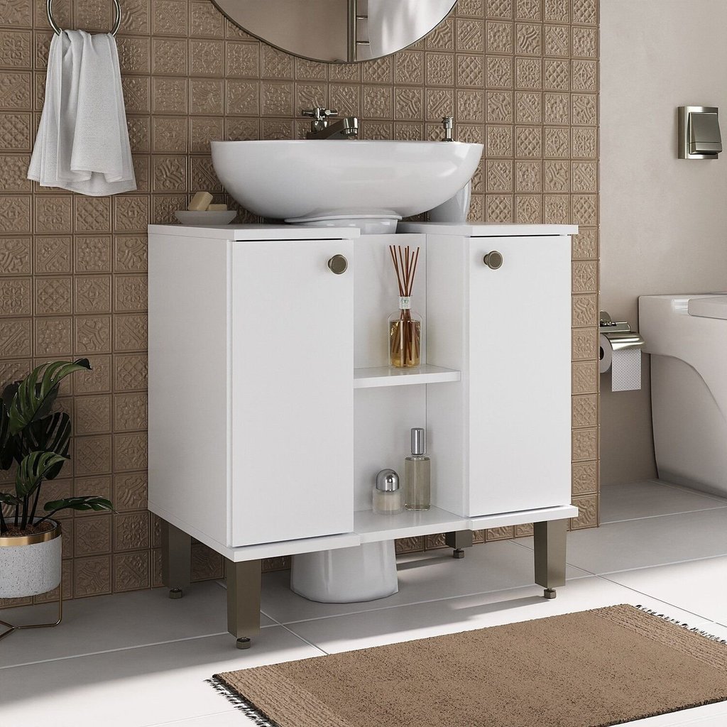 Armário Conjunto de Banheiro 60 cm Para Lavatório com Coluna Armário Conjunto de Banheiro 60 cm Para Lavatório com Coluna