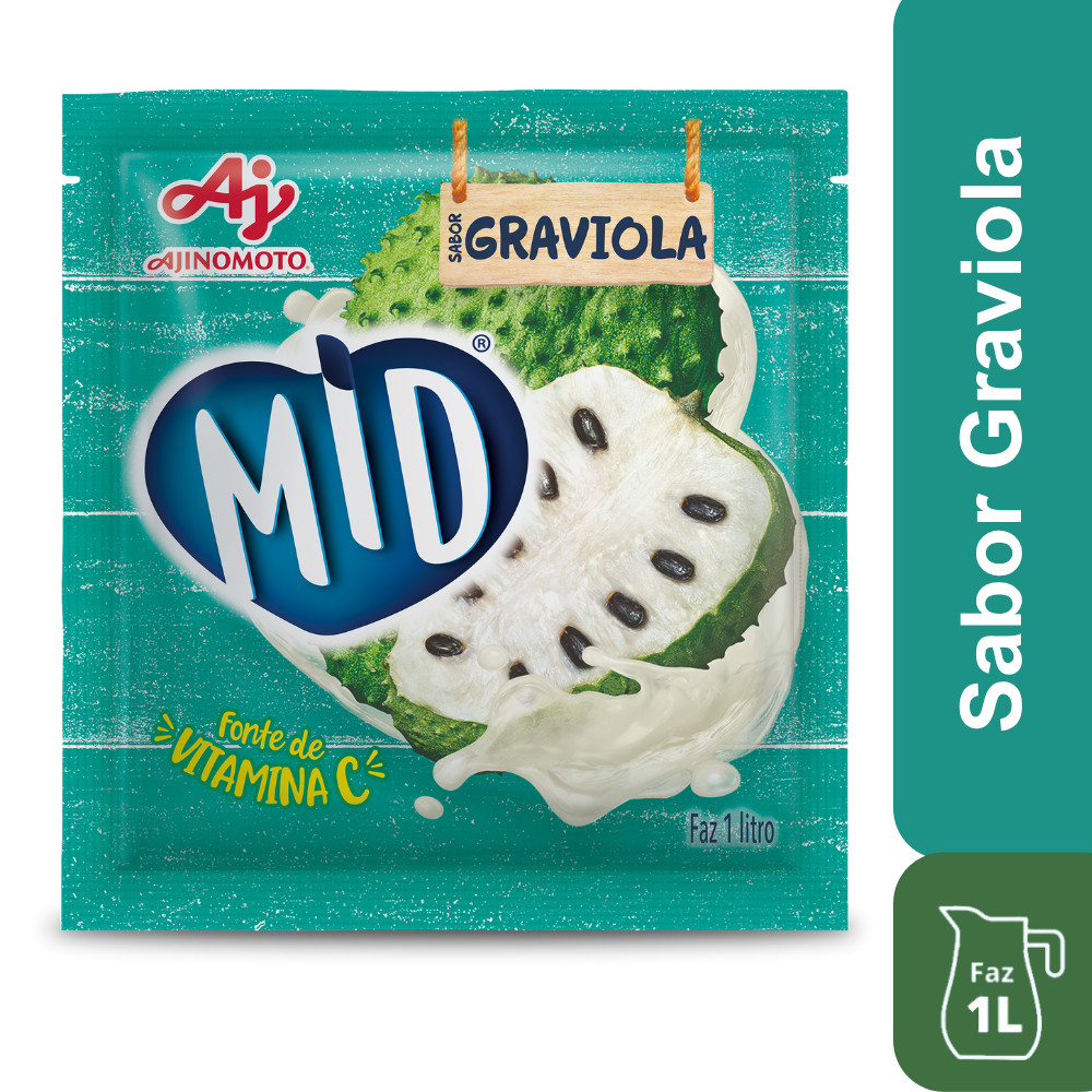 Kit Refresco em Pó MID® Sabor Graviola Com 5 Unidades de 20g Kit Refresco em Pó MID® Sabor Graviola Com 5 Unidades de 20g