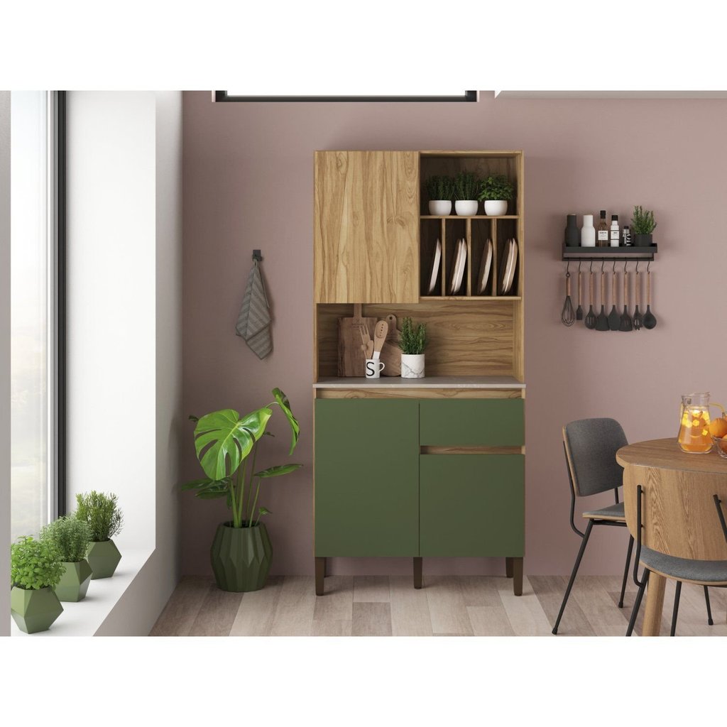 Armário Kit Cozinha com 3 Portas, 1 Gaveta Ac4310 Carvalho Oak / Arbo Armário Kit Cozinha com 3 Portas, 1 Gaveta Ac4310 Carvalho Oak / Arbo