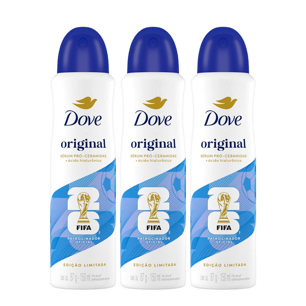 Kit Desodorante Aerosol Dove Original 150ml – 3 Unidades Kit Desodorante Aerosol Dove Original 150ml – 3 Unidades