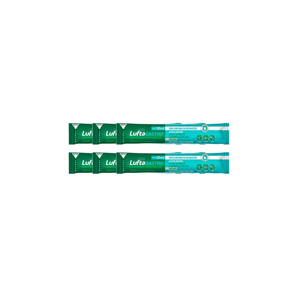Kit 6 LuftaGastroPro Sachê Líquido 10ml Kit 6 LuftaGastroPro Sachê Líquido 10ml