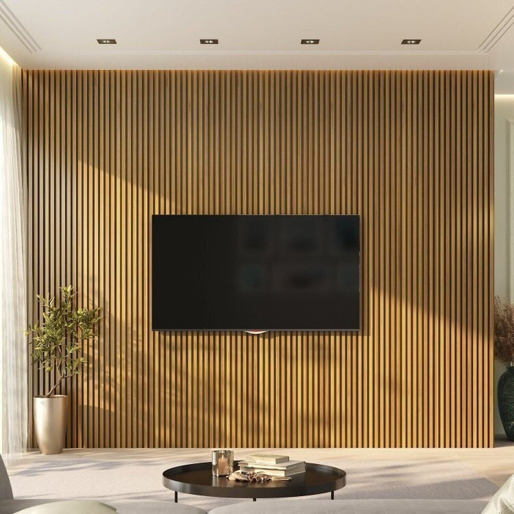 Painel Ripado de PVC 8 Barras de 2,70mX0,15cm Venda em (3,24m²) Cerejeira Painel Ripado de PVC 8 Barras de 2,70mX0,15cm Venda em (3,24m²) Cerejeira
