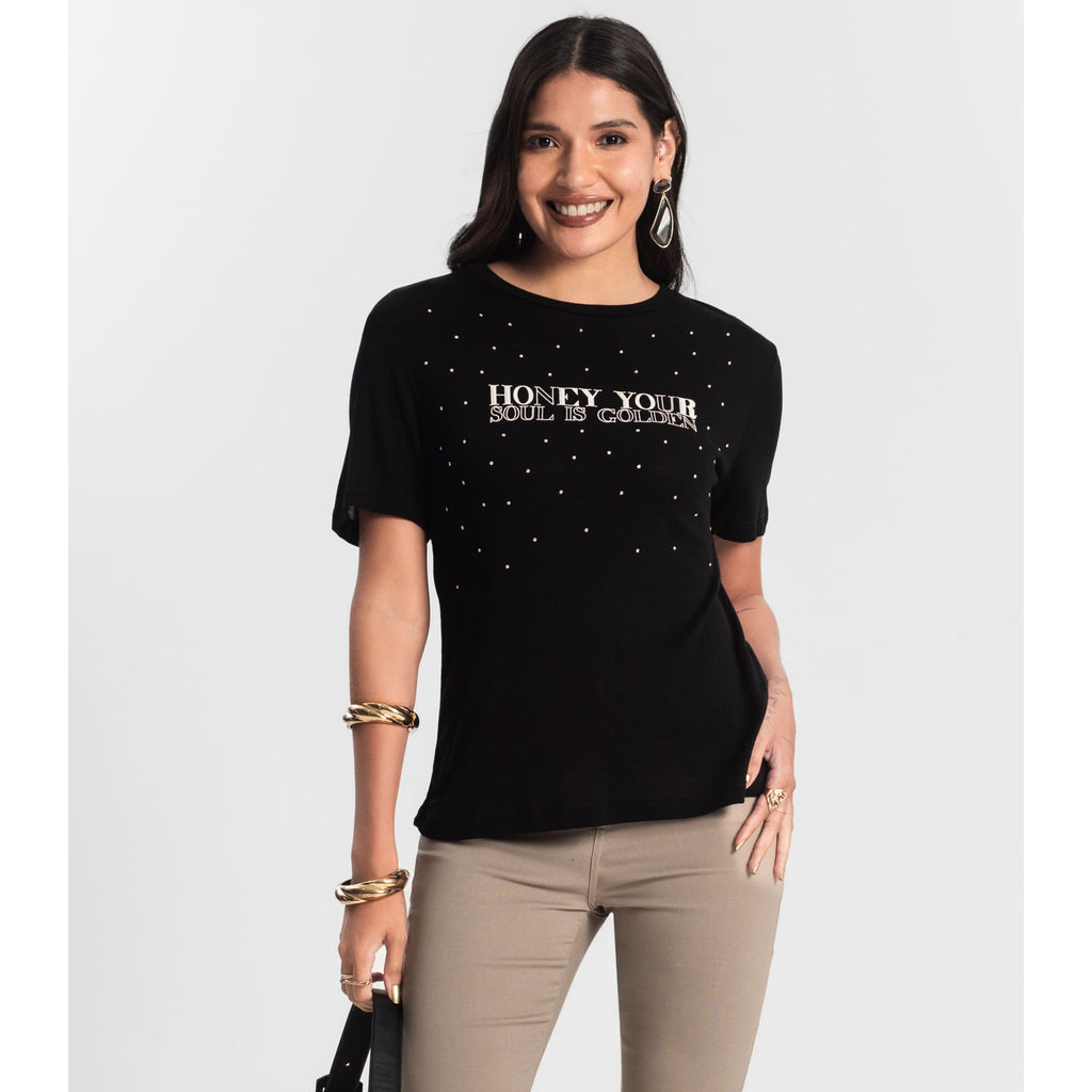 Blusa Visco Tricot Feminina Rovitex Preto Blusa Visco Tricot Feminina Rovitex Preto
