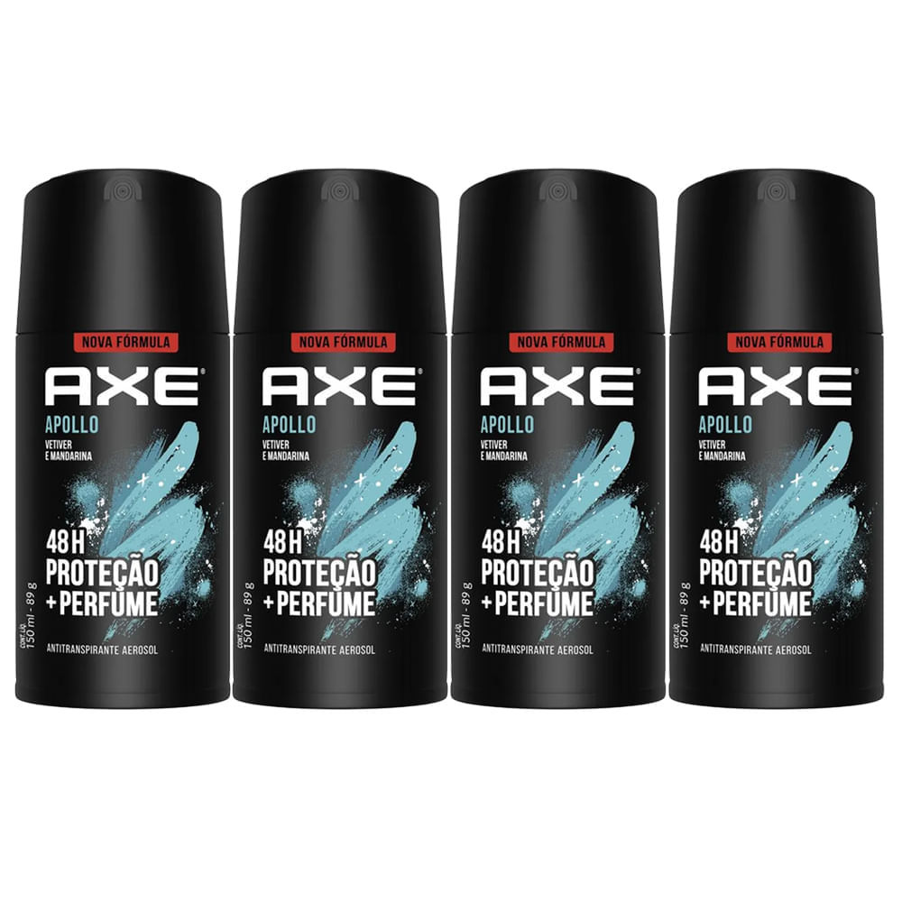 Kit Desodorante Antitranspirante Aerosol Axe Apollo 150ml – 4 Unidades Kit Desodorante Antitranspirante Aerosol Axe Apollo 150ml – 4 Unidades