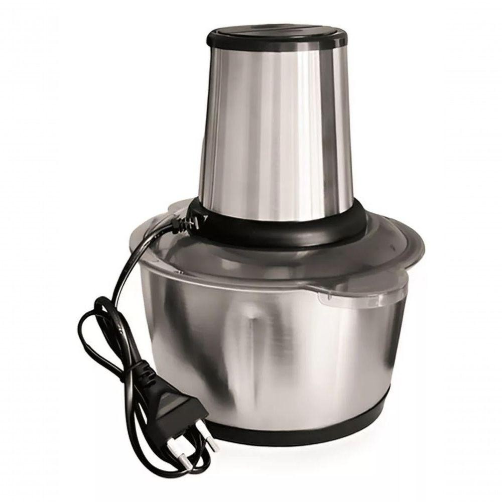 Processador Moedor Alimentos Elétrico Inox Com 4 Lâminas 2L 110V Processador Moedor Alimentos Elétrico Inox Com 4 Lâminas 2L 110V