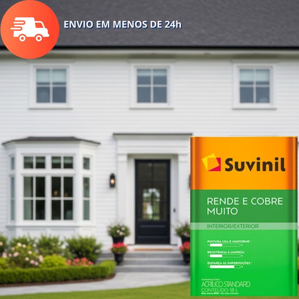 TINTA ACRILICA RENDE E COBRE MUITO BRANCO NEVE SUVINIL 18L TINTA ACRILICA RENDE E COBRE MUITO BRANCO NEVE SUVINIL 18L