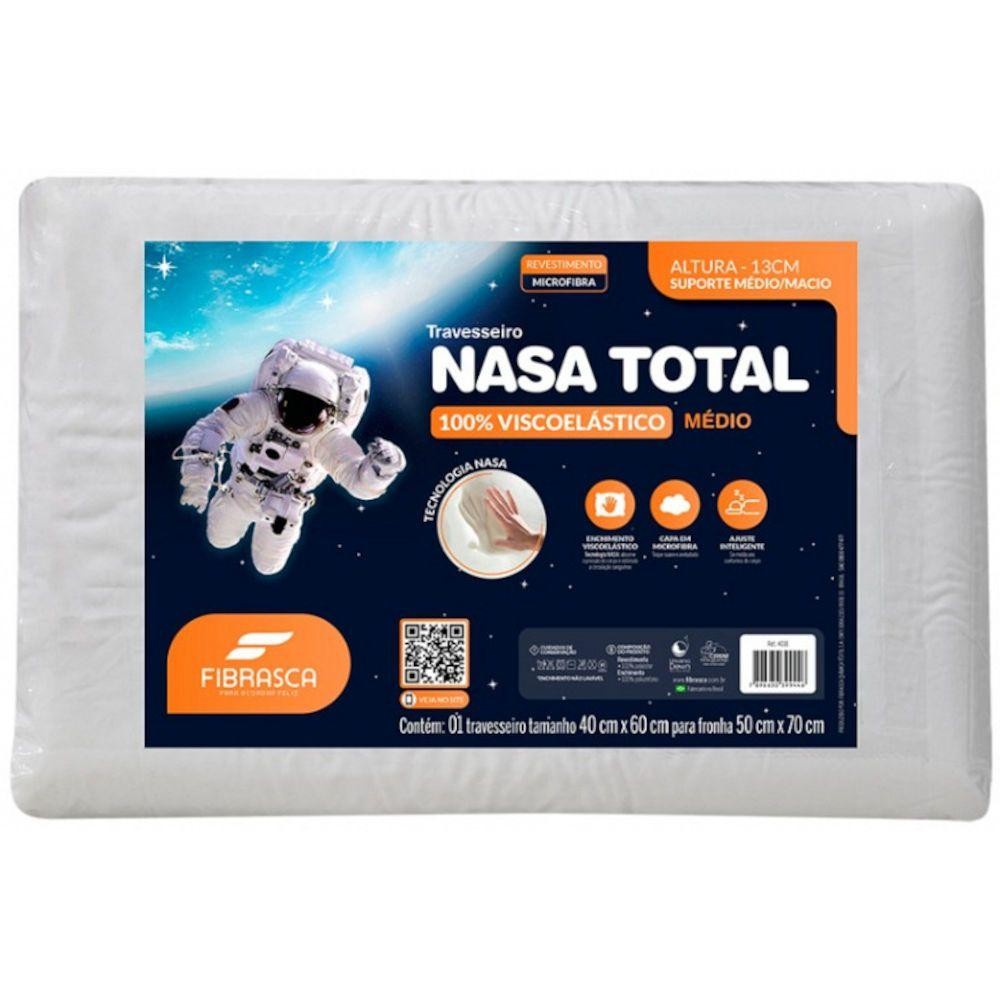 Travesseiro Fibrasca Nasa Total Médio 4018 13x40x60cm Travesseiro Fibrasca Nasa Total Médio 4018 13x40x60cm