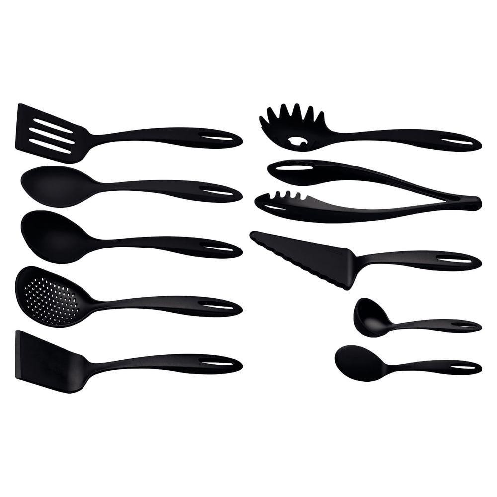 Jogo De Utensílios Tramontina Ability Em Nylon Preto 10 Peças Jogo De Utensílios Tramontina Ability Em Nylon Preto 10 Peças