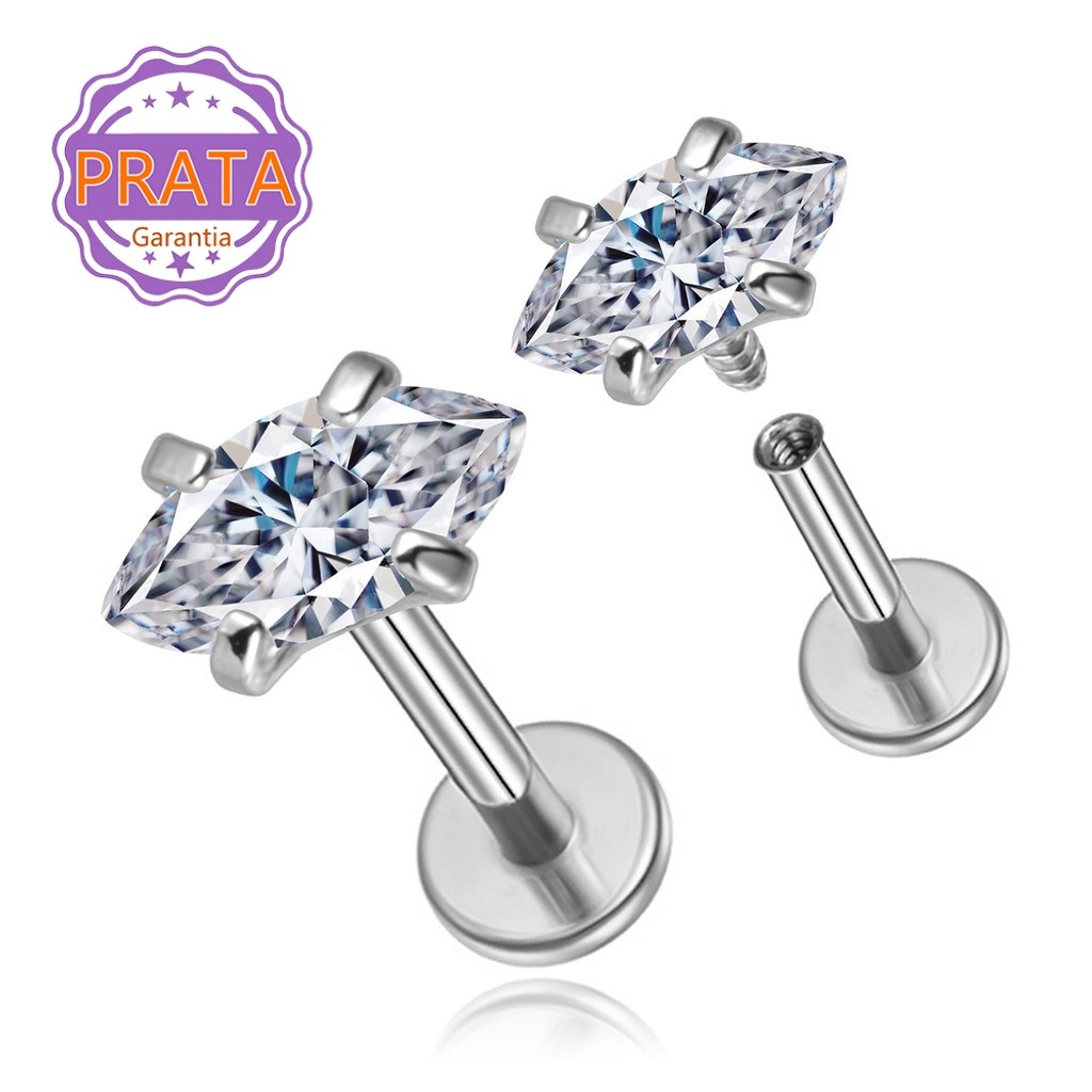 Piercing Helix Labret Prata 925 Oval Com Pontas Zircônia Cravejada Boca Orelha Tragus Orelha Anting Piercing Helix Labret Prata 925 Oval Com Pontas Zircônia Cravejada Boca Orelha Tragus Orelha Anting