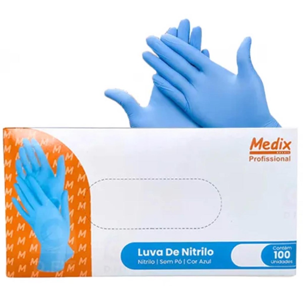 Luva Descartável de Nitrilo Tam. P 100 Unidades 12030 Medix Luva Descartável de Nitrilo Tam. P 100 Unidades 12030 Medix