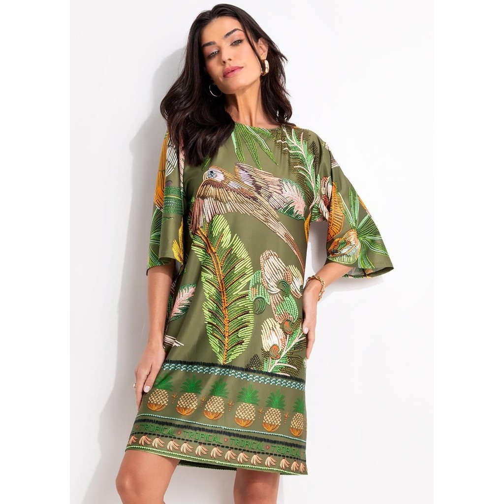 Vestido Em Malha Fria Verde Quintess Vestido Em Malha Fria Verde Quintess