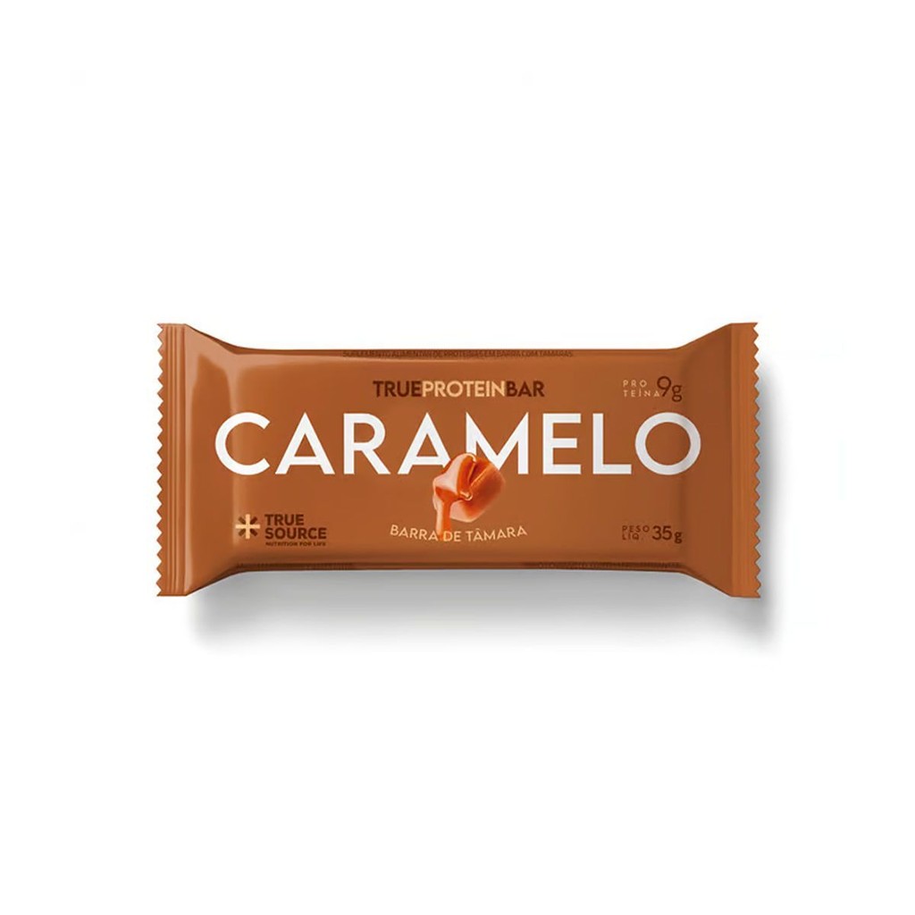 Barrinha de Tâmara True Bar Protein – 1 Unidade de 35g Caramelo – True Source Barrinha de Tâmara True Bar Protein – 1 Unidade de 35g Caramelo – True Source
