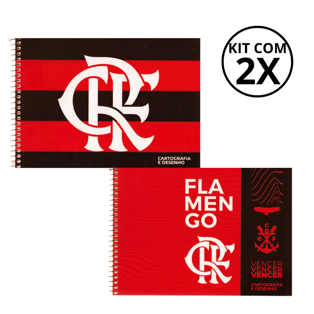 Kit 2 Cadernos De Desenho Universitário Flamengo 80 Folhas- Capa:CRF/Flamengo Kit 2 Cadernos De Desenho Universitário Flamengo 80 Folhas- Capa:CRF/Flamengo