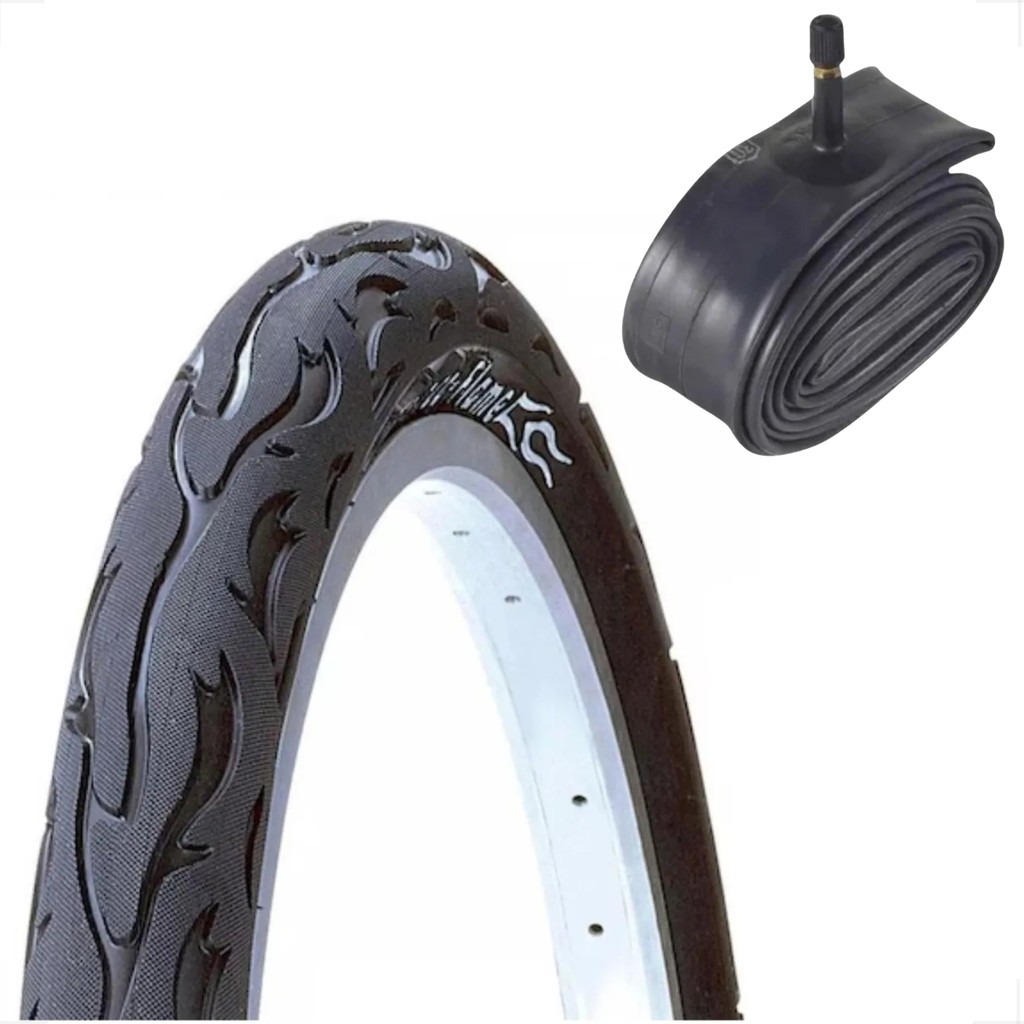 Pneu Bicicleta Kenda Flame Aro 24 x 2.125 Balão + camara de ar Shiver 24 Montadinha freeride manobra Pneu Bicicleta Kenda Flame Aro 24 x 2.125 Balão + camara de ar Shiver 24 Montadinha freeride manobra