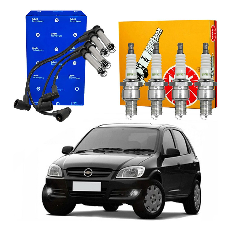 Kit Vela Cabo Ngk Celta 1.4 Flex 2006 A 2012