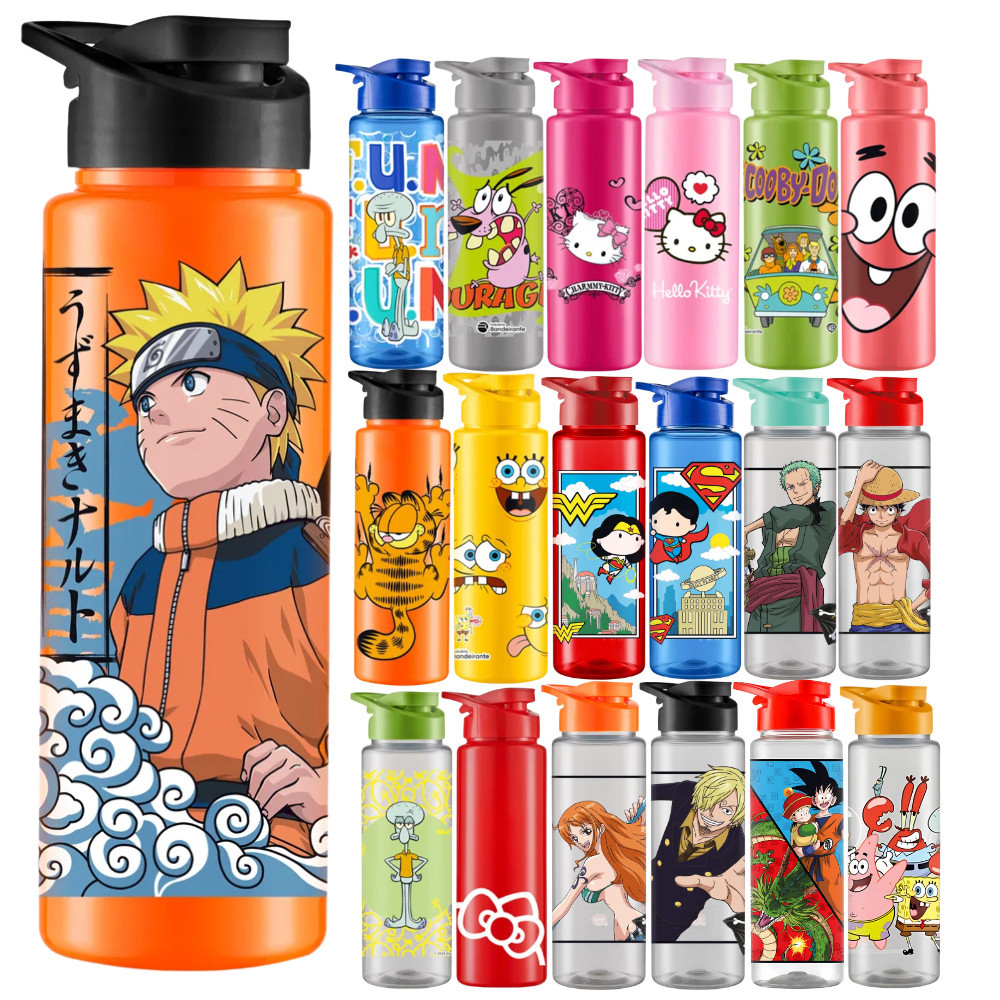 Garrafinha De Agua Squeeze infantil 750ml De Plástico Personalizado Diversos Garrafinha De Agua Squeeze infantil 750ml De Plástico Personalizado Diversos
