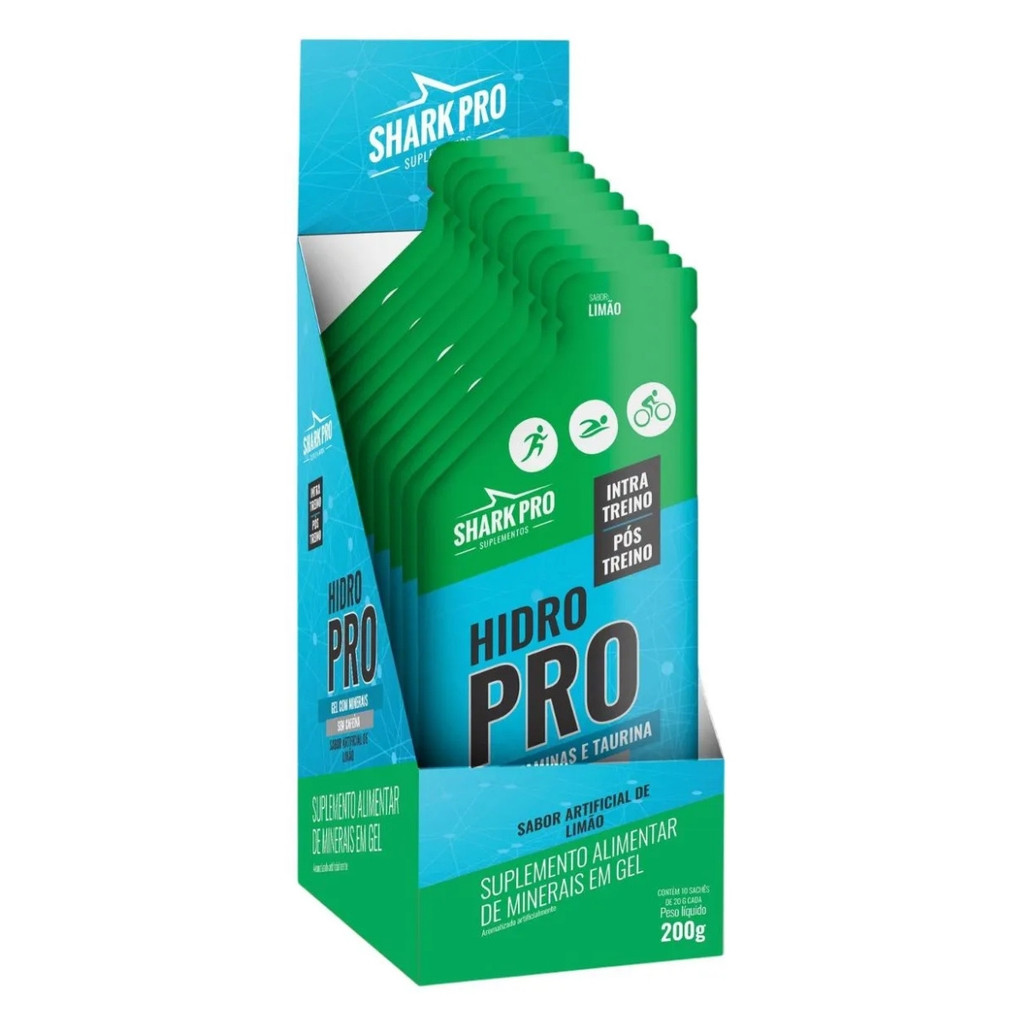 Hidro Pro Caixa C/10 Unidades De 20g Limão Shark Pro Hidro Pro Caixa C/10 Unidades De 20g Limão Shark Pro