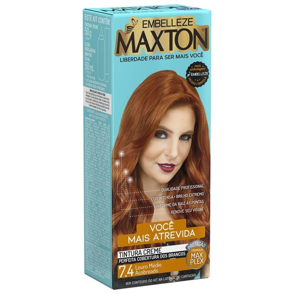 Tintura Maxton 7.4 Louro Mel Acobreado Tintura Maxton 7.4 Louro Mel Acobreado