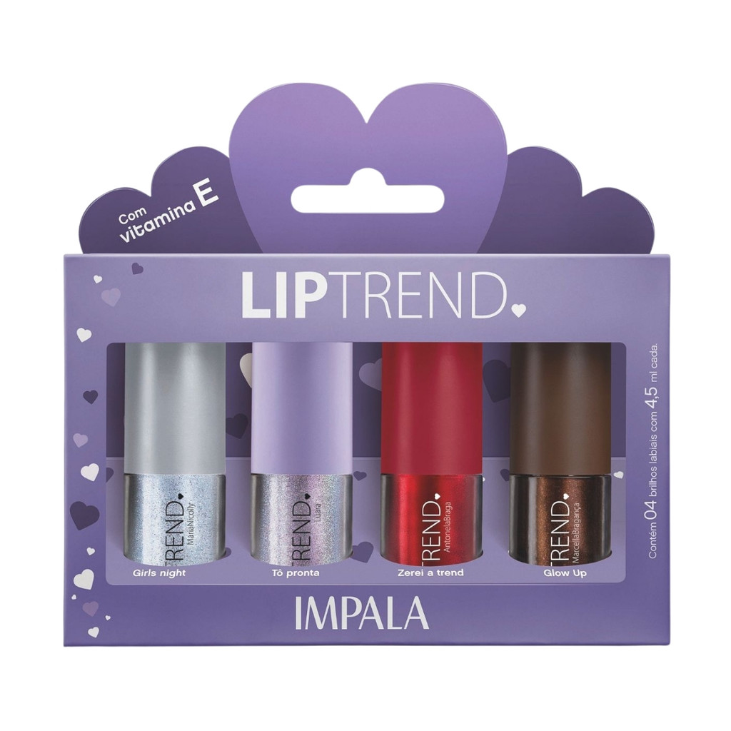 Kit 4 Brilhos Labiais Gloss Lip Trend Coleção Pov Impala Kit 4 Brilhos Labiais Gloss Lip Trend Coleção Pov Impala