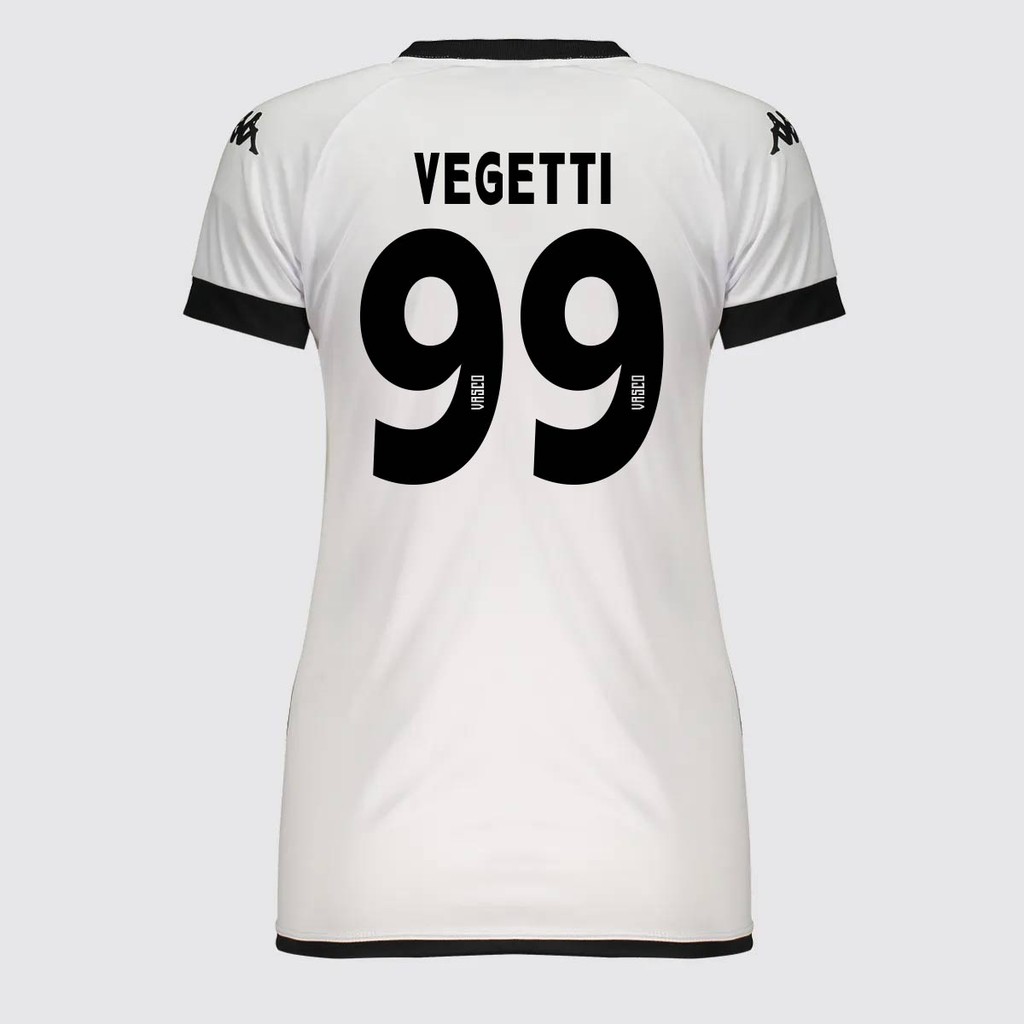 Camisa Kappa Vasco Supporter Graphik Feminina Branca e Preta 99 Vegetti Camisa Kappa Vasco Supporter Graphik Feminina Branca e Preta 99 Vegetti
