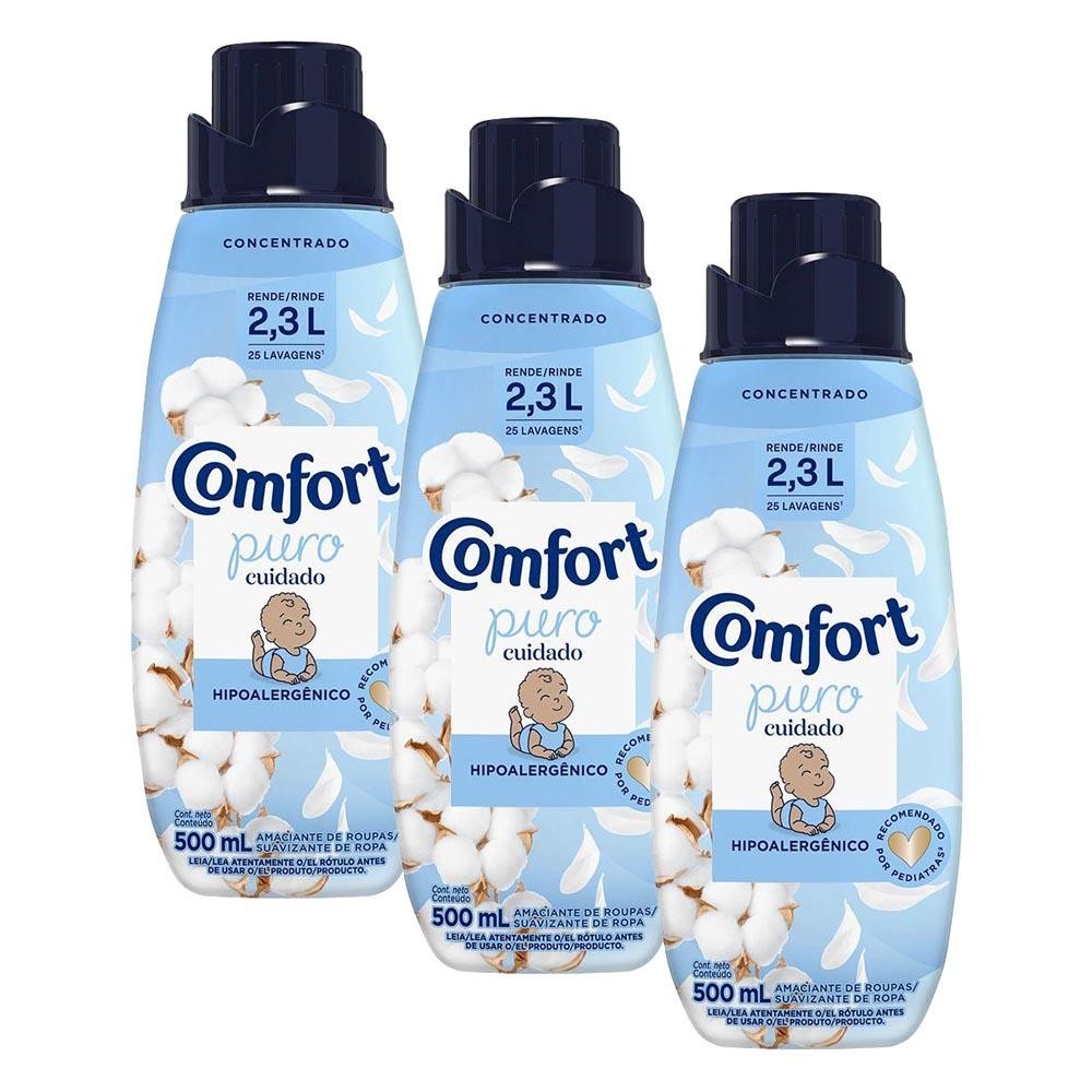 Kit 3 Amaciantes Concentrado Comfort Puro Cuidado 500ml Kit 3 Amaciantes Concentrado Comfort Puro Cuidado 500ml