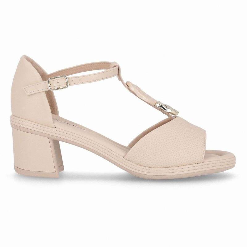 Sandalia Piccadilly Salto Medio – Feminina – Creme Sandalia Piccadilly Salto Medio – Feminina – Creme