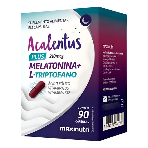 Melatonina Com L Triptofano Vit. B6 B9 B12 90cps Maxinutri Melatonina Com L Triptofano Vit. B6 B9 B12 90cps Maxinutri
