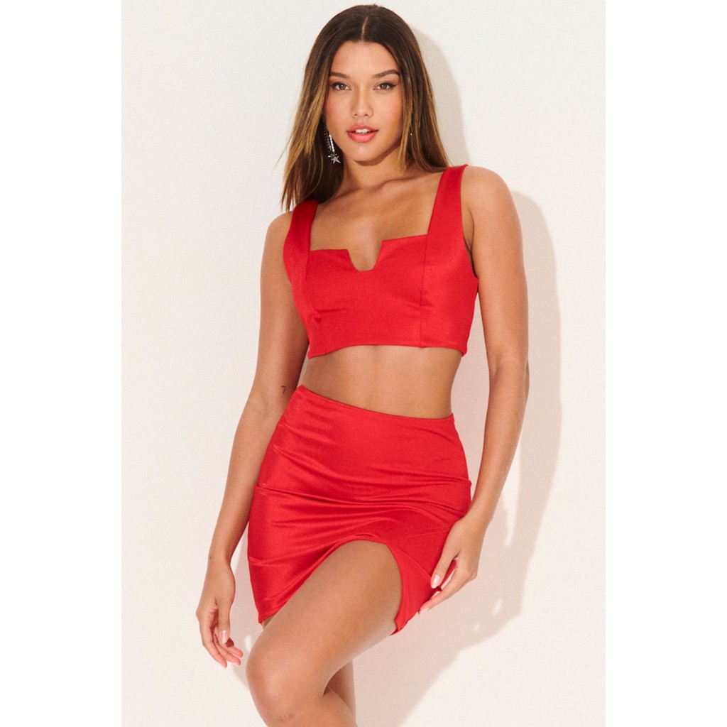 Conjunto Feminino Top e Saia Curta Up Glam Planet Girls Vermelho Médio Conjunto Feminino Top e Saia Curta Up Glam Planet Girls Vermelho Médio