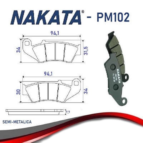 Pastilha De Freio Dianteira Honda Nxr 160 Bros Esd – Nakata PM102 Pastilha De Freio Dianteira Honda Nxr 160 Bros Esd – Nakata PM102