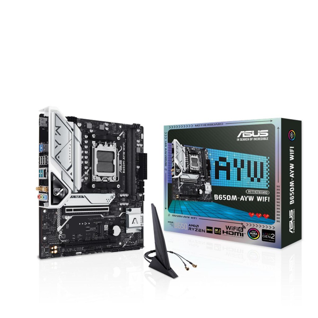 Placa Mãe Asus B650M-AYW WIFI, Chipset B650, AMD AM5, mATX, Placa Mãe Asus B650M-AYW WIFI, Chipset B650, AMD AM5, mATX,