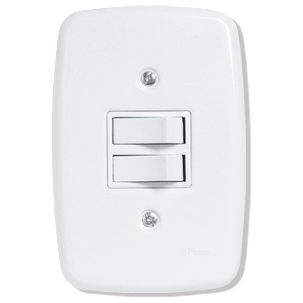 Interruptor Ideale Pluzie 2 Teclas Simples com Placa 4X2 Branca Interruptor Ideale Pluzie 2 Teclas Simples com Placa 4X2 Branca