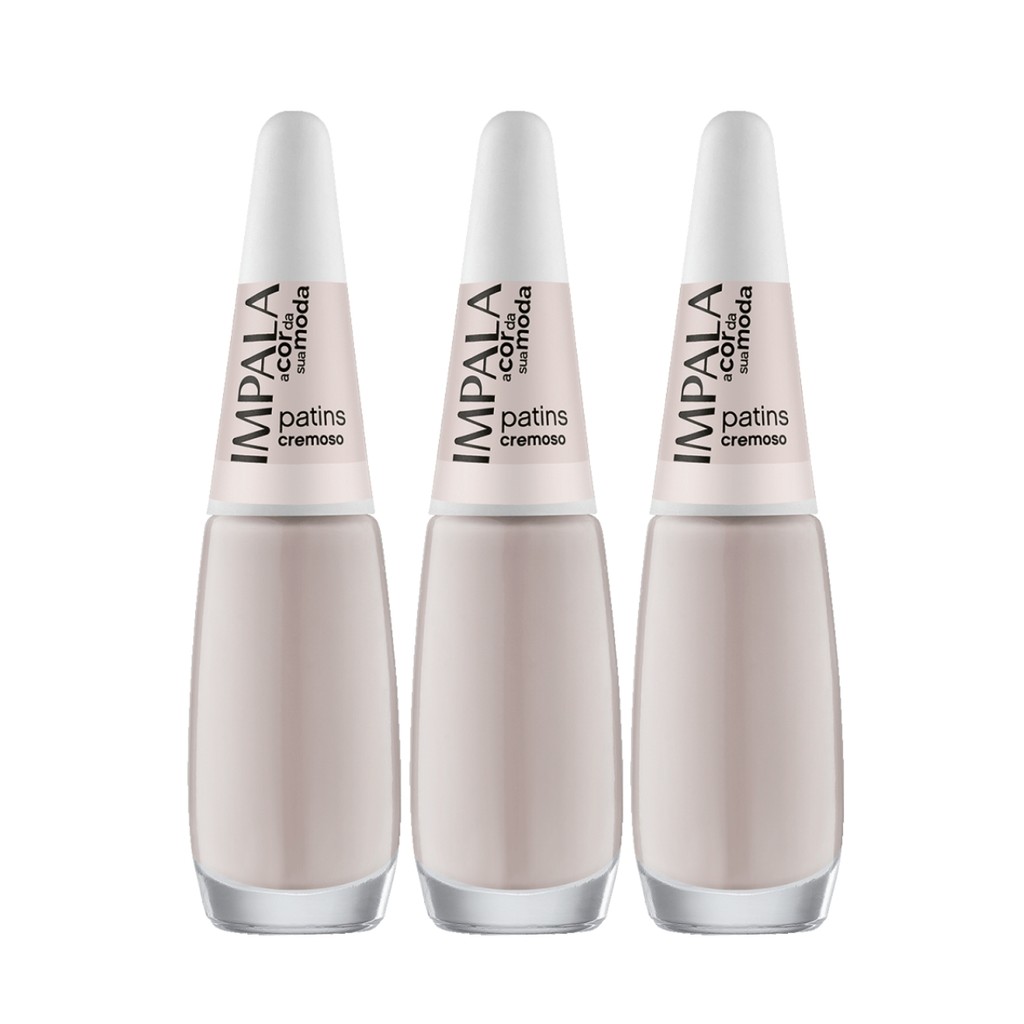 Kit 3 Esmalte Impala A Cor Da Moda Patins Cremoso Manicure Kit 3 Esmalte Impala A Cor Da Moda Patins Cremoso Manicure