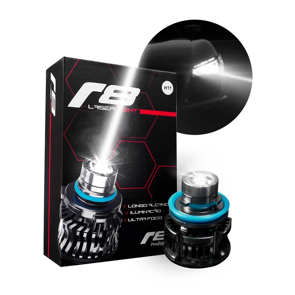 Lâmpada LED Laser 6000K Com Cooler Vários Encaixes Lâmpada LED Laser 6000K Com Cooler Vários Encaixes