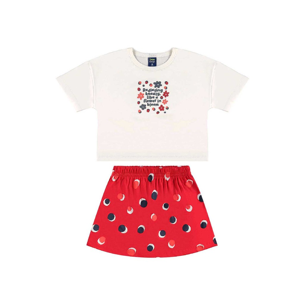 Conjunto Cropped e Short-Saia Bee Loop Conjunto Cropped e Short-Saia Bee Loop