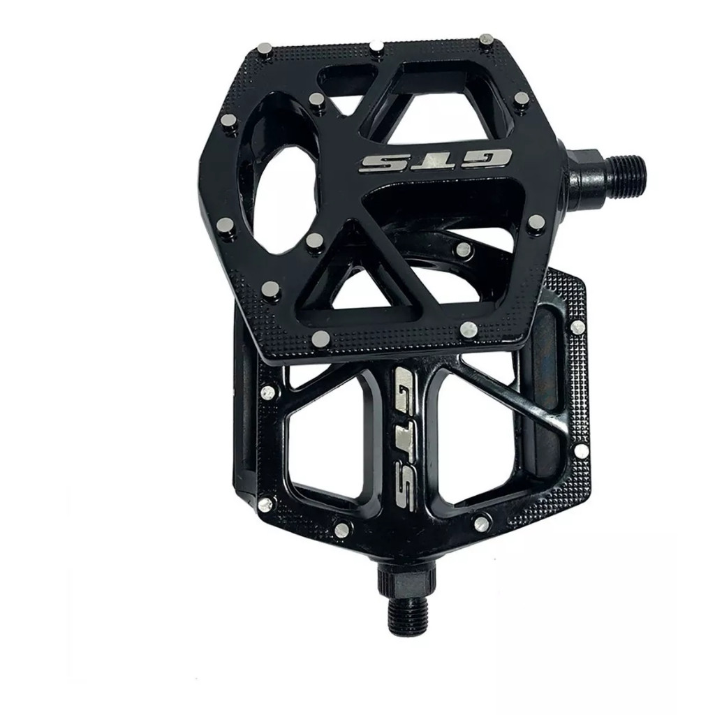 Pedal Gts Plataforma Aluminio Rosca Fina Preto Bike