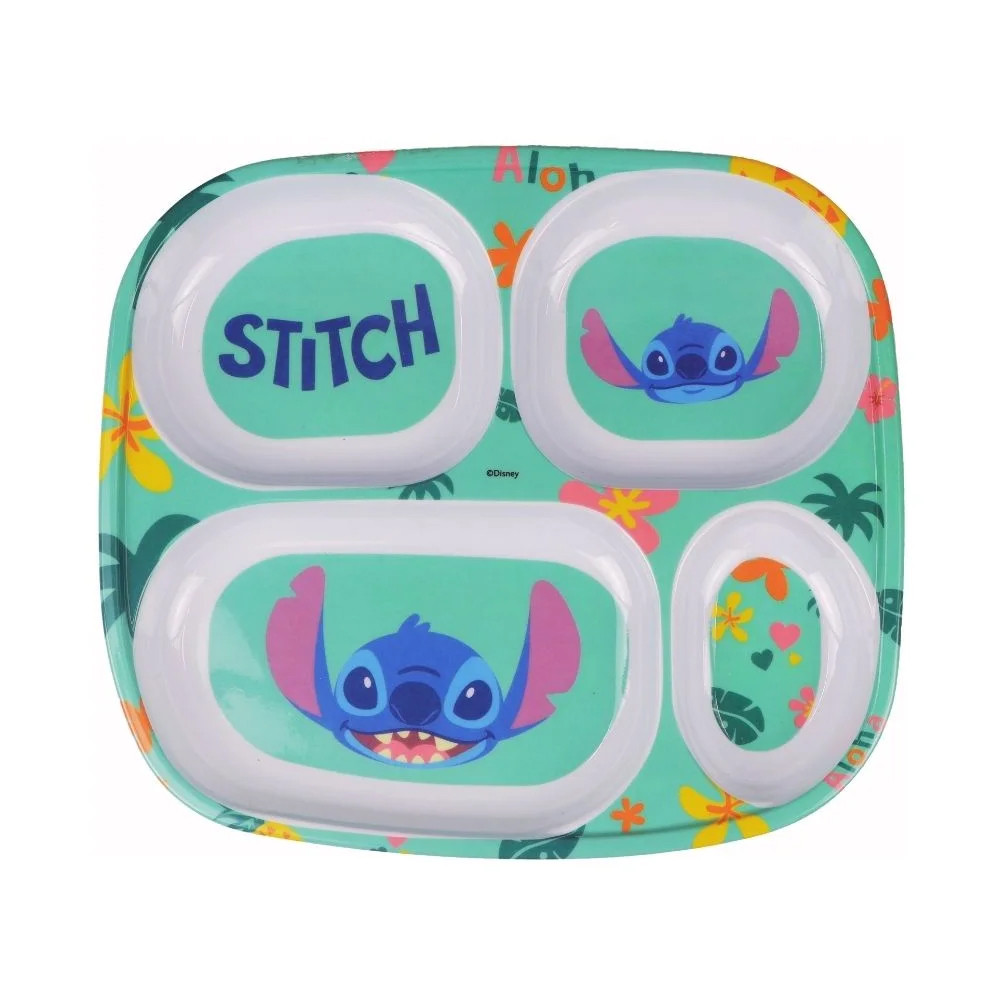 Prato Divisória Infantil Disney Stitch Melamine 24,5cm Prato Divisória Infantil Disney Stitch Melamine 24,5cm