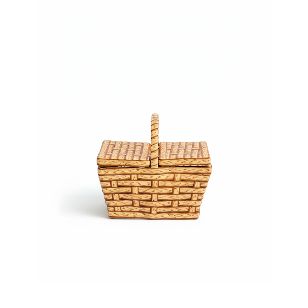 Cesta Piquenique com Alça e Tampa Mini Cesta Decorativa Estilo Vime Cesta Piquenique com Alça e Tampa Mini Cesta Decorativa Estilo Vime