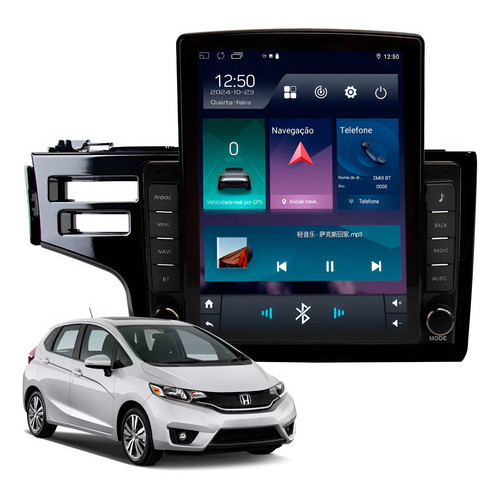 Multimídia Honda Fit 2015 A 2021 2+64gb Tesla Quadcore Carplay Android Gps Bluetooth 9.7p