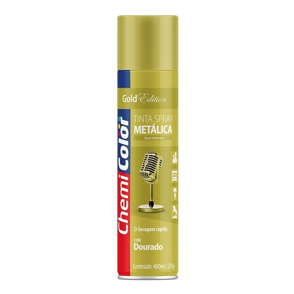 Tinta Spray Chemicolor Metálica Dourada 400ml Tinta Spray Chemicolor Metálica Dourada 400ml