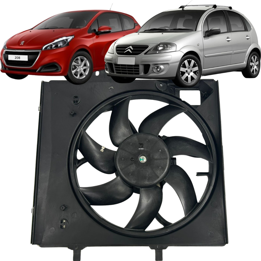 Eletroventilador Ventoinha Eurus 208 C3 Aircross 2009 a 2016 Eletroventilador Ventoinha Eurus 208 C3 Aircross 2009 a 2016