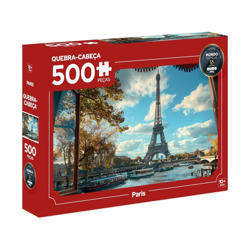 Quebra-Cabeça Puzzle Mundo em Peças Paris 500 peças Mimo Toys – 2645 Quebra-Cabeça Puzzle Mundo em Peças Paris 500 peças Mimo Toys – 2645