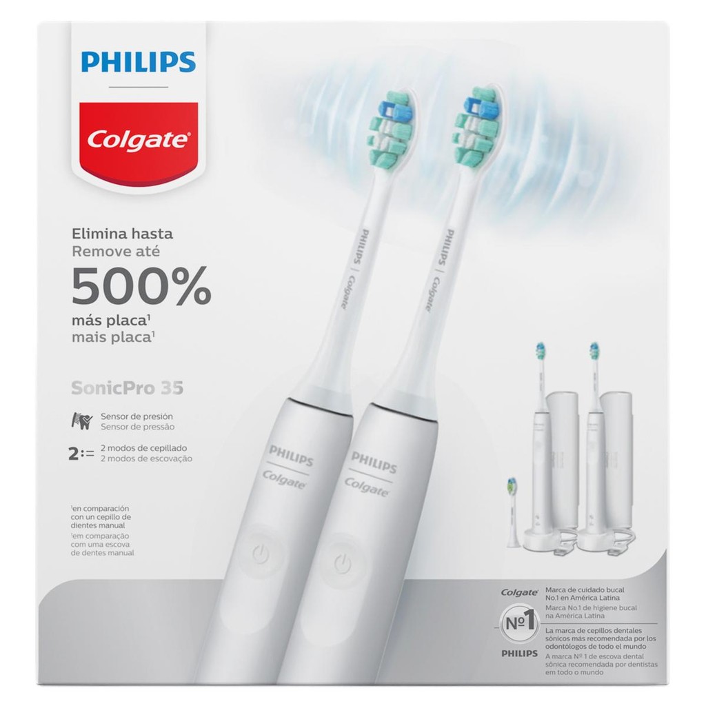 Escova Elétrica Philips Colgate SonicPro35 2 unidades Escova Elétrica Philips Colgate SonicPro35 2 unidades