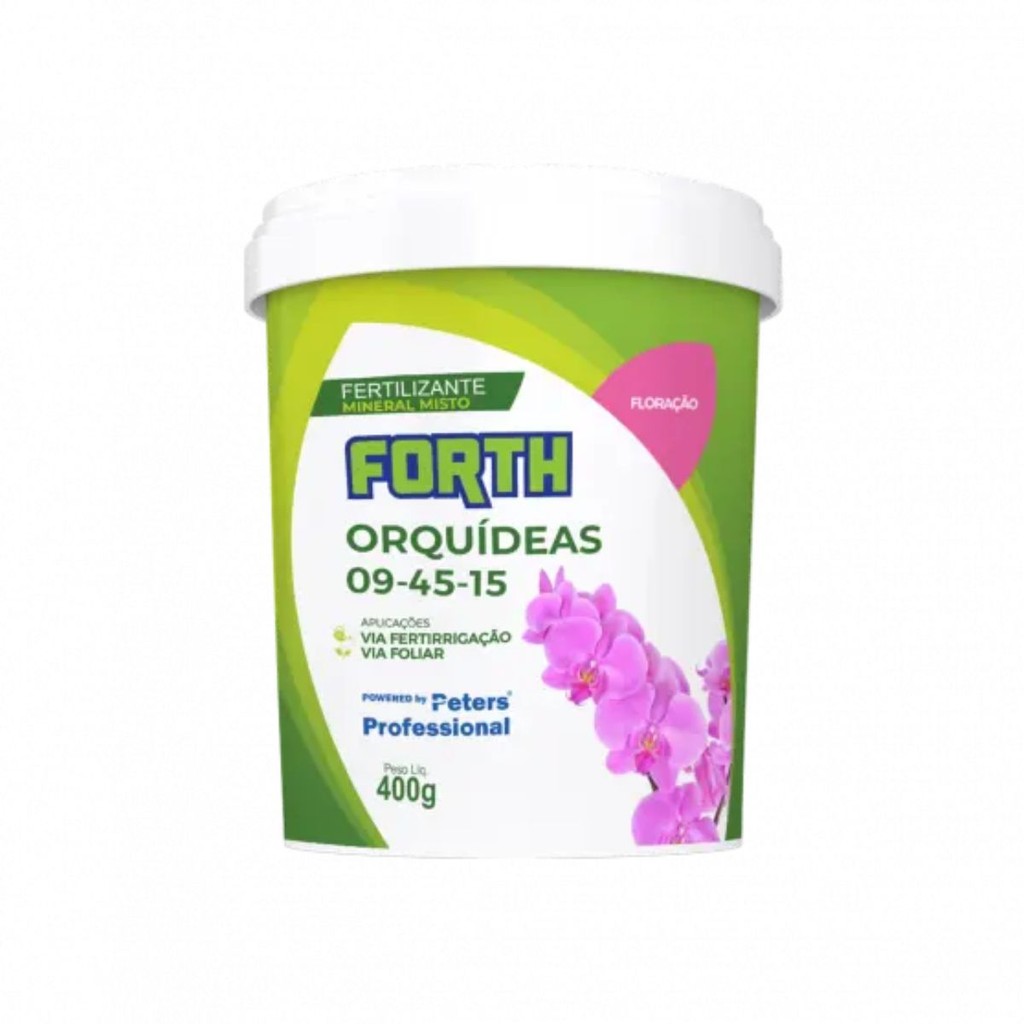 Forth Orquídeas Floração 09-45-15 Adubo Fertilizante 400g Forth Orquídeas Floração 09-45-15 Adubo Fertilizante 400g