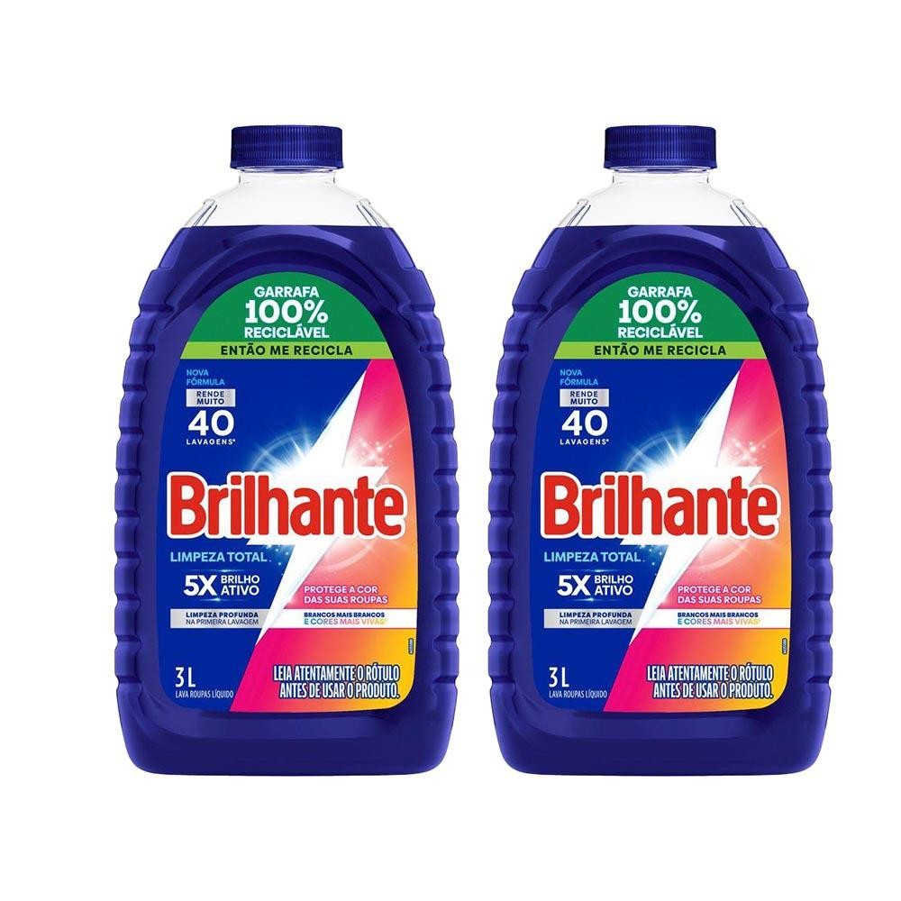 Kit 2 Sabão Líquido Brilhante Limpeza Total 3 Litros Kit 2 Sabão Líquido Brilhante Limpeza Total 3 Litros