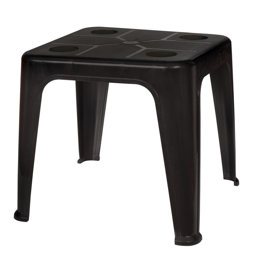 Mesa Plástica de Apoio com Porta Copos Preta Mor Mesa Plástica de Apoio com Porta Copos Preta Mor