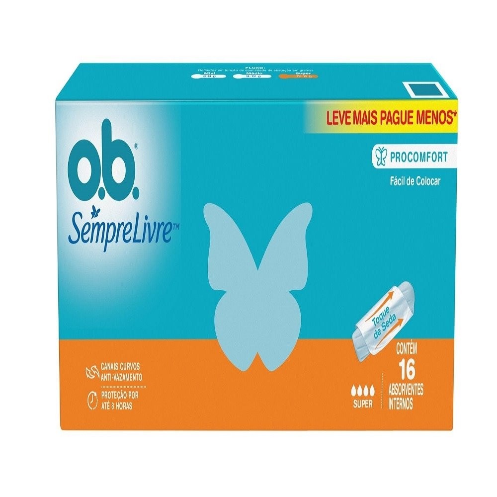 Absorvente Interno Sempre Livre OB Super Proconfort – Embalagem 16 Unidades Absorvente Interno Sempre Livre OB Super Proconfort – Embalagem 16 Unidades